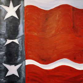 Three Texas Flags  By Jim Lively