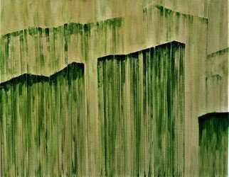 Jim Lively: 'urban green', 2020 Acrylic Painting, Abstract Landscape. Asian Influenced...