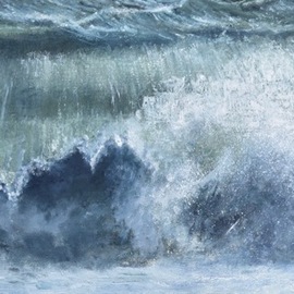 James Morin: 'wave 1', 2022 Oil Painting, Seascape. Artist Description: Angry crashing wave...