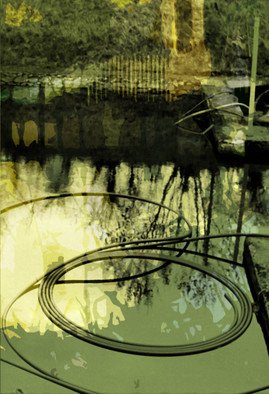 Joan Shannon: 'Lock water', 2007 Other Photography, Abstract Landscape.  A sandwich : a photograph and acrylic painting ...