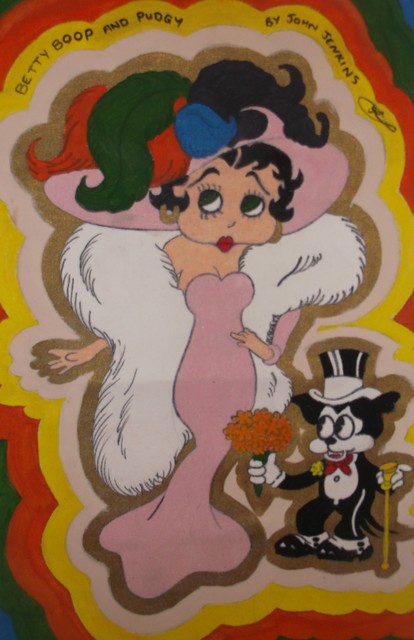 Artist John Jenkins. 'Betty Boop And Pudgy Painting' Artwork Image, Created in 2020, Original Painting Acrylic. #art #artist