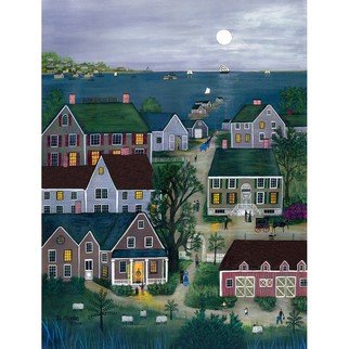 Janet Munro: 'Evening on Nantucket', 2015 , Americana.  Evening on NantucketThese certified archival giclee reproductions are made with the most advanced technology. They retain the minute detail, subtle tints, blends and feel of the original painting - and are of the same high quality as gicle prints being shown in major museums and galleries, such as The Metropolitan...