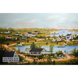 Janet Munro: 'Nantucket Farms', 2015 , Americana.  Nantucket FarmsThese certified archival giclee reproductions are made with the most advanced technology. They retain the minute detail, subtle tints, blends and feel of the original painting - and are of the same high quality as gicle prints being shown in major museums and galleries, such as The Metropolitan Museum...