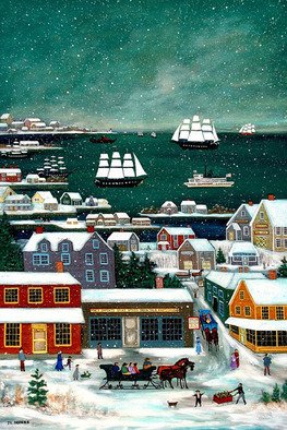 Janet Munro: 'WINTER IN NANTUCKET HARBOR', 2008 Giclee, Landscape.  These certified archival giclee reproductions are made with the most advanced technology. They retain the minute detail, subtle tints, blends and feel of the original painting - and are of the same high quality as gicle prints being shown in major museums and galleries, such as The Metropolitan Museum ( New York...