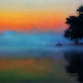 Mark Goodhew Artwork Fishing in the Mist, 2015 Color Photograph, Landscape