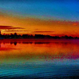 Mark Goodhew Artwork Water Ripple Sunrise, 2015 Color Photograph, Landscape