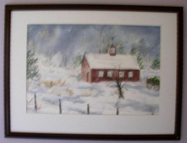Artist Joanna Batherson. 'Winter In New England' Artwork Image, Created in 2003, Original Watercolor. #art #artist