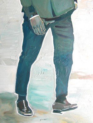 Joanna Glazer: 'Body Guard', 2014 Acrylic Painting, Portrait.  Legs    ...