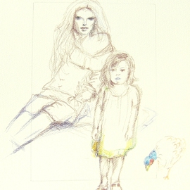 Joanna Glazer: 'Children s Paradise', 2010 Pencil Drawing, Portrait. Artist Description:  Children's Paradise ...