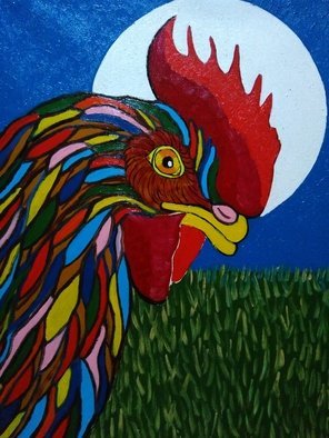 Fernando Javier  Cantera: 'holy duty rooster', 2017 Oil Painting, Fantasy. THIS PICTURE IS INSPIRED IN A WORK OF PICASSO. THIS IS MY VISIA