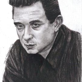 Jodie Hammonds Artwork Johnny Cash, 2012 Pencil Drawing, Portrait