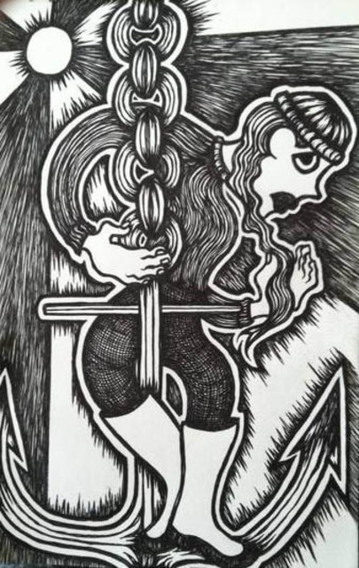 Artist John Bonnel. 'ANCHOR LADY' Artwork Image, Created in 2012, Original Other. #art #artist
