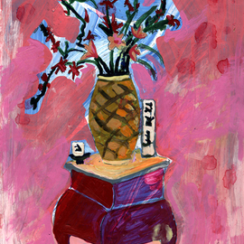 John Douglas: 'My Friends Bordello 16', 2004 Acrylic Painting, Floral. Artist Description:  Flowers in a vase. From a series about a bordello. ...