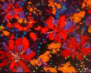 Artist: John E Metcalfe - Title: Flowers - Medium: Acrylic Painting - Year: 2016