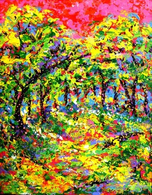 John E Metcalfe: 'Pink Sky', 2015 Acrylic Painting, Impressionism.    Florida, Artist, Original, Acrylic, contemporary fauvism, impressionism, expressionism, pointillism, color, light, texture,            ...
