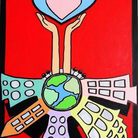 John Pescoran: 'PESCORAN ART: Electricityscape Pop Love', 2011 Acrylic Painting, Surrealism. Artist Description:      painting, modern, pop, flowers, surreal, surrealism, umbrella, moon, sun, pop- art, popart, day, john pescoran             ...