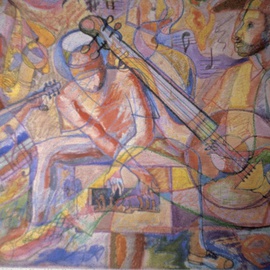 John Powell: 'Mento Band', 1995 Other Painting, Music. Artist Description:    From music series, THis piece/ musicians are Jamaicas famous cultural band; These guys are Internationally know.                                             ...