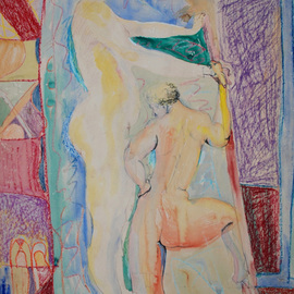 John Powell: 'Ooooh My', 2011 Gouache Drawing, nudes. Artist Description: From the nuderomance series. . .  Order giclee prints on museum wrap Canvas and WaterColourPaper, size, 15X20US130, via FedEx, 2- 3 business days depending on time of order.  The Item is in the artist studio ready to shipWas selected and featured on the front page of WorldWide Art Resource, Corp.  ...