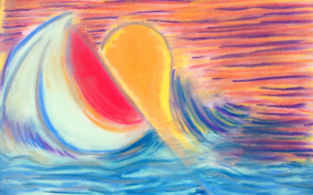 Artist Joe Mccullagh. 'Watermellon Sunset' Artwork Image, Created in 2014, Original Pastel. #art #artist