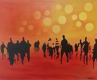 Artist: Ismo Jokiaho - Title: modern day stagglers - Medium: Oil Painting - Year: 2018