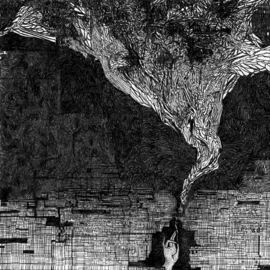 Evgeny Korelin: 'ancient flow', 2015 Ink Drawing, Biblical. Artist Description: Its about faith ancient energy of life in the our dark world. ...