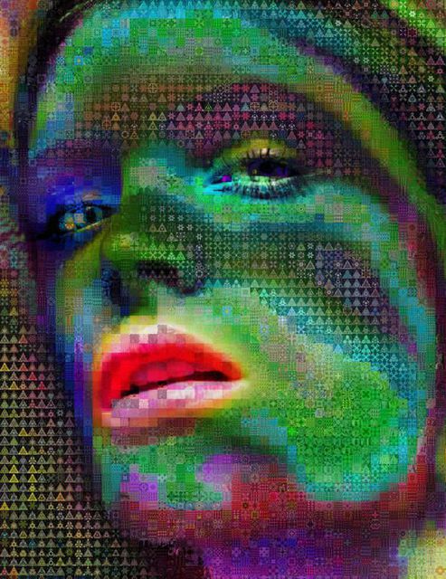 Artist John Lijo. 'Blu Girl Collage' Artwork Image, Created in 2014, Original Collage. #art #artist