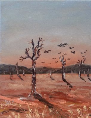 Eve Jorgensen: 'australian outback no 1', 2019 Acrylic Painting, Landscape. Inspired by the dusty red dirt of central australia. ...