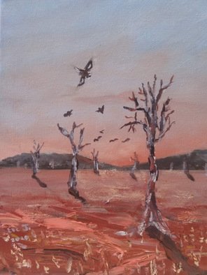 Eve Jorgensen: 'outback no 2', 2019 Acrylic Painting, Landscape. Inspired by the dusty , dry, red earth and sparseness of the vast AustralianCentral Outback...