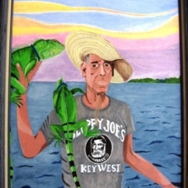 Joshua Goehring: 'Iguana Man', 2006 Oil Painting, People. Artist Description:  Original oil on canvas panel painting. ...