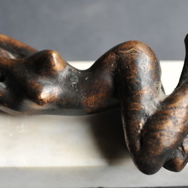 John Biro: 'awakeing-bronze sculpture', 1998 Bronze Sculpture, People. Artist Description: awakeing- 22x8x10cm...