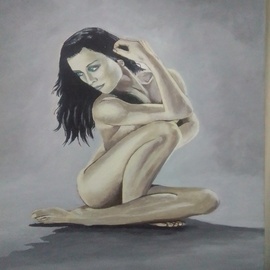 Phillip Matthews: 'melody', 2023 Encaustic Painting, Nudes. Artist Description: Beautifull female form. ...