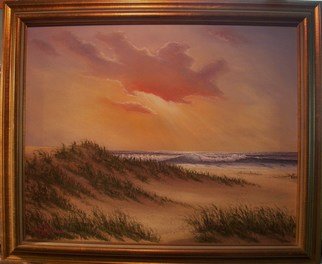 Joseph Porus: 'Dunes in the Afternoon', 2001 Oil Painting, Beach.    Oil on canvas. Dunes and grasses frame the distant surf and late day sun ...