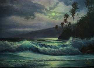 Joseph Porus: 'Enchanted Island', 1993 Oil Painting, Marine.         Oil on stretched linen. South sea islands offer unbelievable atmosphere. . especially at night! ...