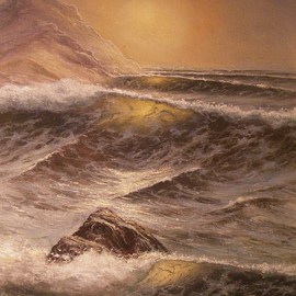 Joseph Porus: 'Golden Swell', 1998 Oil Painting, Seascape. Artist Description:    Oil on stretched fine canvas.   ...