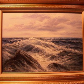 Joseph Porus: 'Inspiration', 2006 Oil Painting, Inspirational. Artist Description:     Oil on fine canvas. Tremendous wave action generating movement in every direction. Detailed foam patterns dance in and out of light and shadow. Watching waves like this breahe in new life to us all! ...