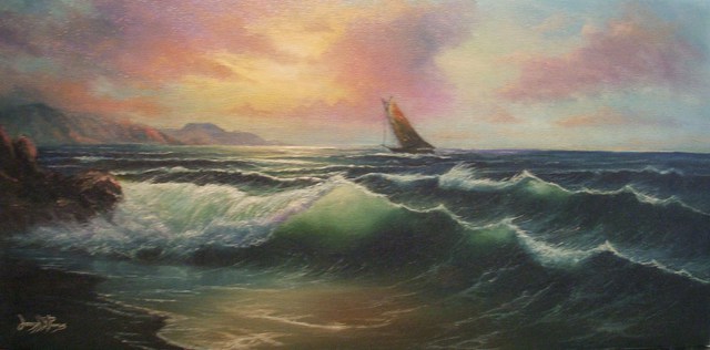Joseph Porus  'Looking Windward', created in 1996, Original Painting Oil.
