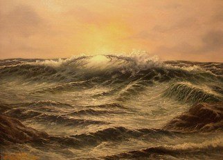 Joseph Porus: 'Rinse Cycle', 2001 Oil Painting, Seascape.            Oil on stretched fine canvas. When the sea gets like this there is no place to hide. The only place is on shore admiring the power and absorbing the intricate patterns and complex flows and trickles! ...