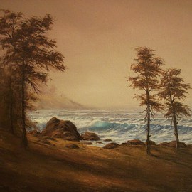 Joseph Porus: 'Surf and Turf Monterey Style', 2000 Oil Painting, Landscape. Artist Description:      Oil on  stretched fine canvas.               ...