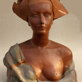 Judyta Bil Artwork Simonetta, 1988 Ceramic Sculpture, Portrait