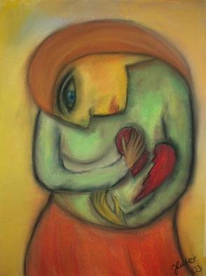 Julia Lutter: 'Broken Heart', 2003 Pastel, Life. 