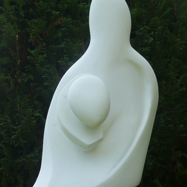Julia Cake Artwork Mother and Child, 2011 Stone Sculpture, Abstract Figurative