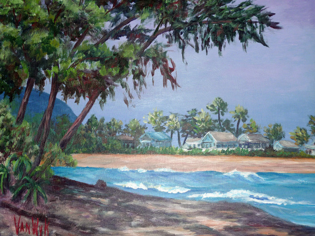 Julie Van Wyk  'Sunset Beach ', created in 2010, Original Painting Oil.