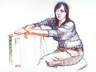 Juraj Skalina: 'Lynn', 2004 Pastel, Portrait. 