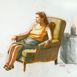 Juraj Skalina: 'Robin', 2004 Pastel, Portrait. 