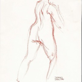 Juraj Skalina: 'Sketch 1', 2005 Charcoal Drawing, nudes. 
