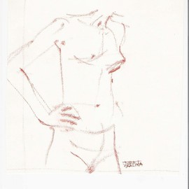 Juraj Skalina: 'Sketch 2', 2005 Charcoal Drawing, nudes. 