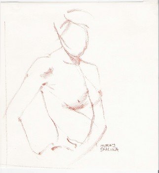 Juraj Skalina: 'Sketch 4', 2005 Charcoal Drawing, nudes. 