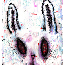 Justin Aerni: 'rabbit trophy head', 2023 Acrylic Painting, Outsider. Artist Description: JUSTIN AERNI2023www. aerniart. com...