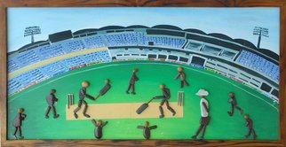 Artist: Jyothi Chinnapa Reddy - Title: a cricket stadium - Medium: Stone Sculpture - Year: 2017
