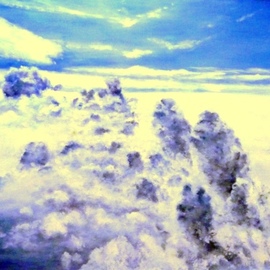 Kalli Matzora: 'clouds', 2015 Oil Painting, Sky. Artist Description: clouds, sky, blue...